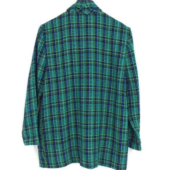 Vintage VIRGINIA'S CLOSET Green Plaid Blazer - Picture 5 of 8